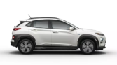 Hyundai Kona Electric - A modern, electric vehicle with a sleek design against a scenic backdrop, showcasing eco-friendly technology and innovation